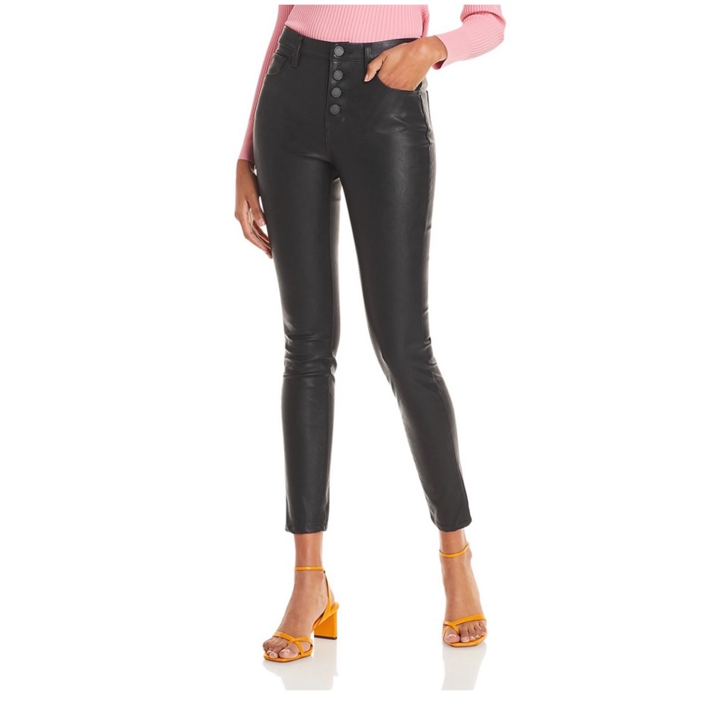 Blank NYC Faux Leather The Great Jones Button Front Skinny Pants sz 27 run small